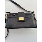 Tignanello Black Leather Crossbody Bag Adjustable Strap Gold Hardware Photo 4