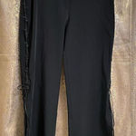 Retro Black Lace Up Side Tie Slit Pants, Small Photo 0