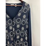 Women's Chico’s 2XL Navy Blue with White & Black Embroidery Long Sleeve Sweater Size undefined Photo 1