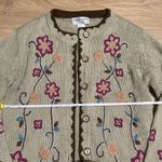 Victor Costa Occassion Flower Embroidery Cardigan Size Small Brown Photo 5