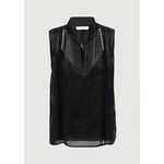 Frame Cali Ramie Lace Inset Tank Blouse in Noir Photo 4