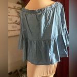 Ana A New Approach Denim Cotton Off Shoulder Floral Embroidered Top, Size medium Photo 12