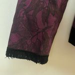 Alberta Ferretti Womens Short Jacket Coat S 30” Black Purple Lace Print Goth Photo 4