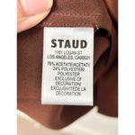 Staud Satin Sleeveless Halter Mini Dress with Gold Necklace Brown Women's Size S Photo 5