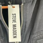 Steve Madden Denim Jumpsuit Size 0 Orly Washed Out Black Cotton Stretch NWT Photo 5