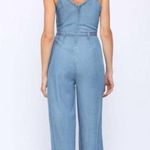 FATE. Natural Fiber Tencel Denim Wrap Front Wide Leg Jumpsuit w Tie Belt Small Photo 4