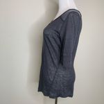 Banana Republic Heritage Grey Linen T Shirt Silk Trim Sz Small Photo 3