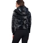 BCBGMAXAZRIA NWT Women’s Metallic Quilted Cropped Puffer Coat Large Photo 3