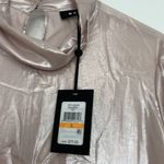 DKNY New Small Pink Metallic Sparkle Long Sleeve Mock Neck Top Photo 7