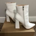 Boohoo White Heeled Sock Boots Photo 0