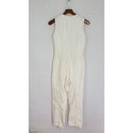 Lucky Brand Denim Jumpsuit XS Cream Sleeveless Front Zip Drawstring New Photo 2