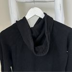 Michael Kors MICHAEL Black Ribbed Hoodie Sweater w Gold Accents Size Large Photo 2