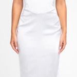 NWT Heiress Beverly Hills White Satin Corset Midi Dress Size Large Photo 0