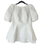Givh Shyh Bright White Bridal Beaded Peplum Brocade Blouse Size 6 Photo 1