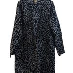 Islander Black White Floral Print Kimono Casual Beach Cover Up Size 1X EUC #4662 Photo 0