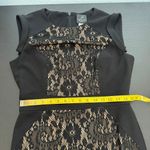 Adrianna Papell Black & Tan lace Sleeveless Formal Sheath Dress Women's Size 10 Photo 9