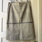 St. Tropez Vintage Saint Tropez Suede Leather Skirt sz M Green Patchwork Boho Western Suede Photo 2