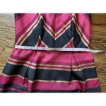 Vineyard Vines Women's Sz 4 Metallic Pink Stripe Silk Blend Strapless Mini Dress Photo 1