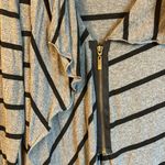 Guess JEANS Size MEDIUM Gray Black Striped Asymmetrical Zip Front Cardigan Top Photo 4