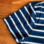 Gap Organic Vintage Soft Cropped Striped Blue White Baby T-Shirt Women’s Size M Photo 3