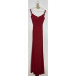 La Femme  Ruched Jersey Trumpet Gown in Deep Red Size US 00 Photo 2