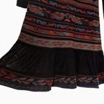Peruvian Connection Black Cotton Geometric Andean Bodycon Dress - S Photo 5