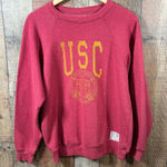 USC Retro Brand Trojan Collection Vintage Wash Sweatshirt Medium Red Gold Photo 0