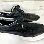 Vans  Off the Wall Unisex Shoes Vintage Black On Black Leather 5/M 6.5/W Photo 3