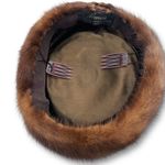 Vintage 1950s Anne’s San Carlos Mink Fur Pillbox Hat Brown Bow Detail Classic Photo 12