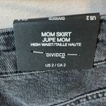 Divided Denim Skirt High Waisted Mom Skirt Vintage Black Midi High Slit Womens 2 Photo 2