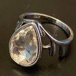 Water drop white crystal ring size 7 Photo 2