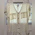 Maurice's New Maurice’s Star Blouse Cream Gray (315) Photo 0