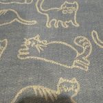 Blue Cat Print Scarf Shawl Lightweight Acrylic Cashmere Feel Fringe Women Photo 1