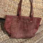 Frye NEW  Brown Chestnut Woven Leather Tote Bag Large Photo 8