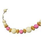 VTG Abalone Inlay Lotus Flower Statement Necklace Pink Blue Mother of Pearl Photo 7