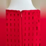 Joseph Ribkoff  Limited Red Sleeveless Round Neck Cut Out Block Pattern SZ 6 Photo 5