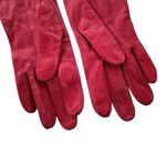 Vintage Aris Leather Glove Silk Lined Cherry Red Size 7 Photo 2