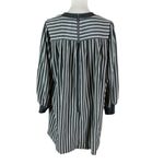 LDT Striped Balloon Sleeve Tunic‎ Dress Gray White Modest Chic Oversized 12 Photo 4