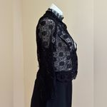 R & M Richards R & M Richard’s Black Scalloped Sequin Lace Bolero Light Summer Jacket S… Photo 3
