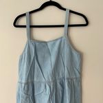 Z Supply  Daniela Blue Chambray Square Neck Strap Tiered Denim Jeans Dress Photo 3
