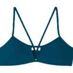 Summersalt High Dive Turquoise Bikini Top Womens Size 4 Strappy Minimal Cutout Photo 0