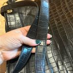 London Fog  Satchel Bag Black Brielle Croco Purse Photo 4