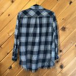 Beach Lunch Lounge raw hem plaid flannel button up shirt Photo 3