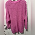 American Eagle  Sweater Women’s M Long Pink Oversized Tunic Hi Lo Hem Slouchy Photo 3