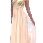 Aidan Mattox  off white beaded silk dress Photo 0