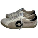 Corina Women’s Size 41 10.5 Taupe White Navy Blue C Distressed Low Top Sneakers Gray Photo 4
