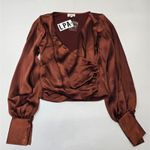LPA Criss Cross Blouse in Cherry Brown XXS Photo 2