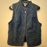 Christopher & Banks Christopher Banks Quilted denim Vest button front medium Photo 2