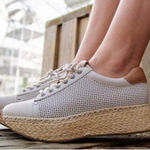 OTBT  Cream and Tan Platform Sneakers-size 8M Photo 0