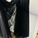 Badgley Mischka Black pleated Tulle Chiffon V-neck Gown size 2 Photo 14